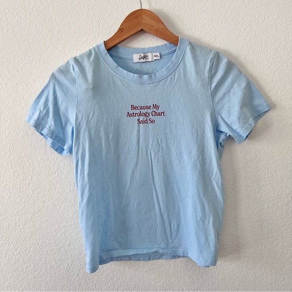 Mayfair Group Light Blue Zodiac Astrology Chart Graphic Baby Tee Sz M/L - Picture 3 of 6